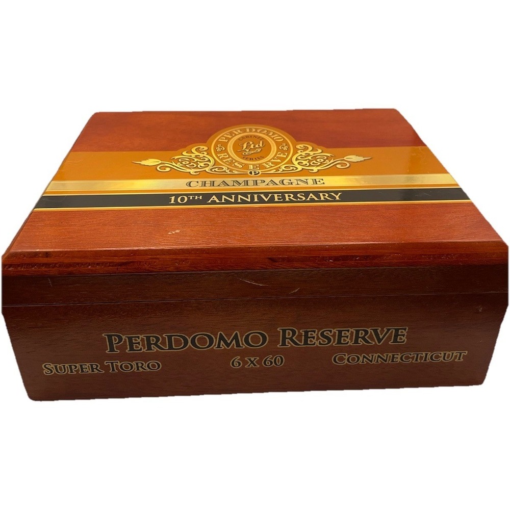 Perdomo Reserve Empty Cigar Box Wood 10th Anniversary Super Toro‎ 6x60 Humidor